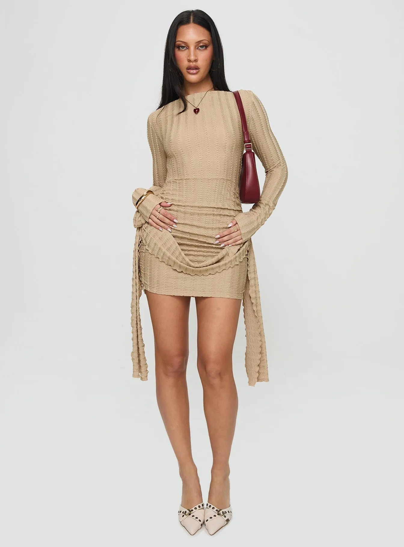 Glory Mini Dress Beige Party Snap