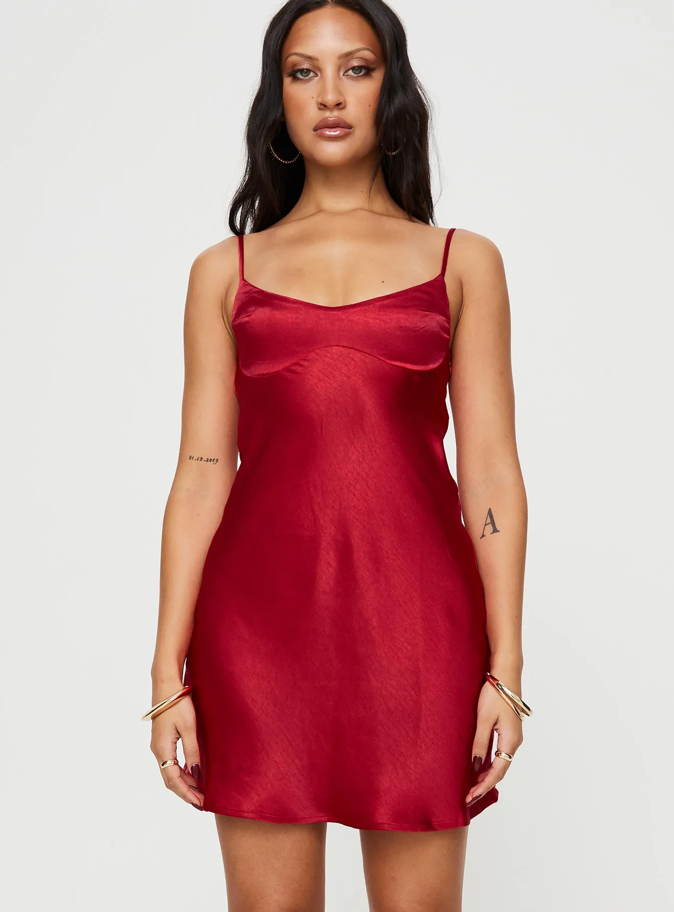 Flirty casual wear Jazelle Mini Dress Red