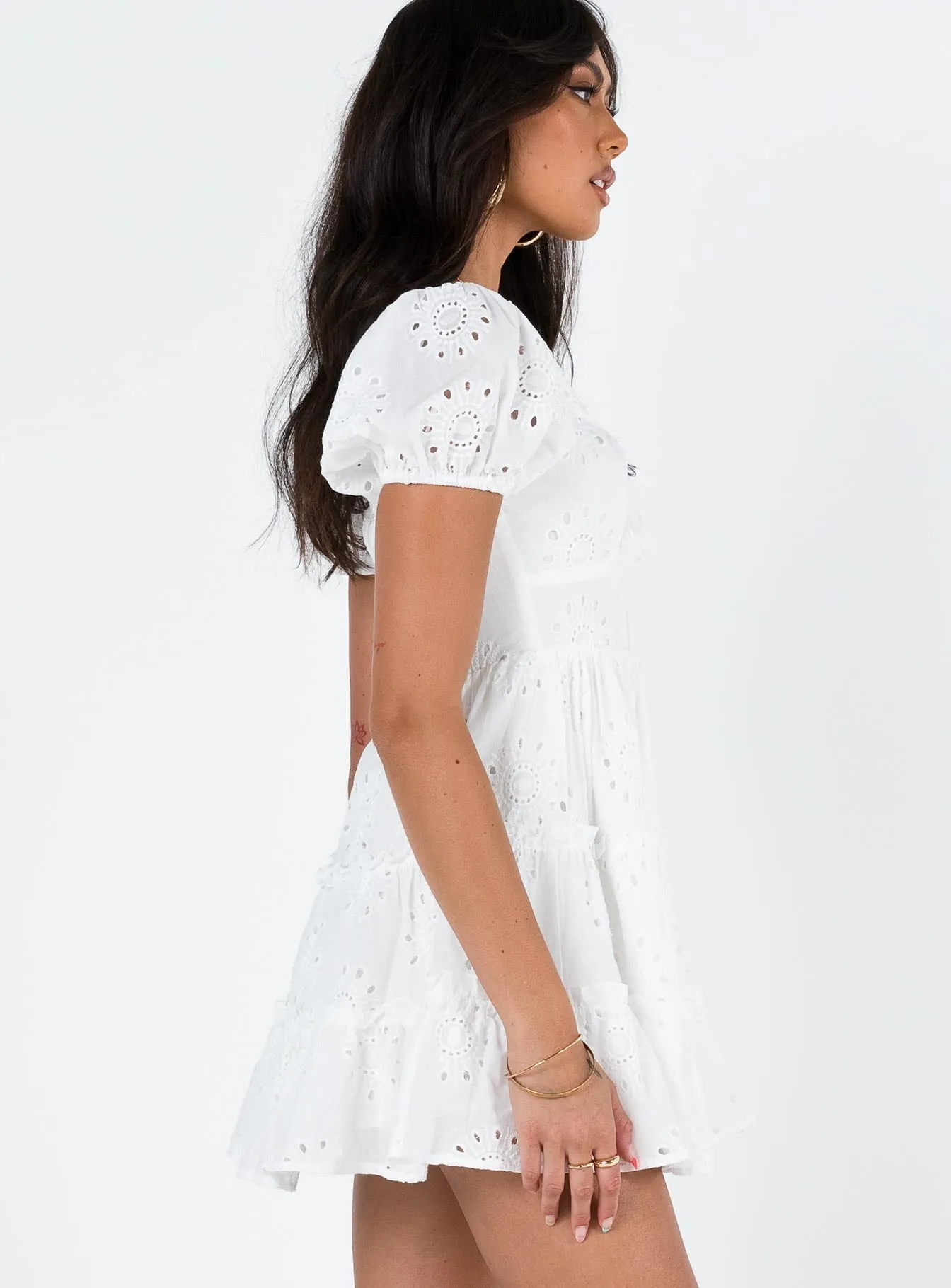 Lavine Mini Dress White Relaxed Vibe Charming Look