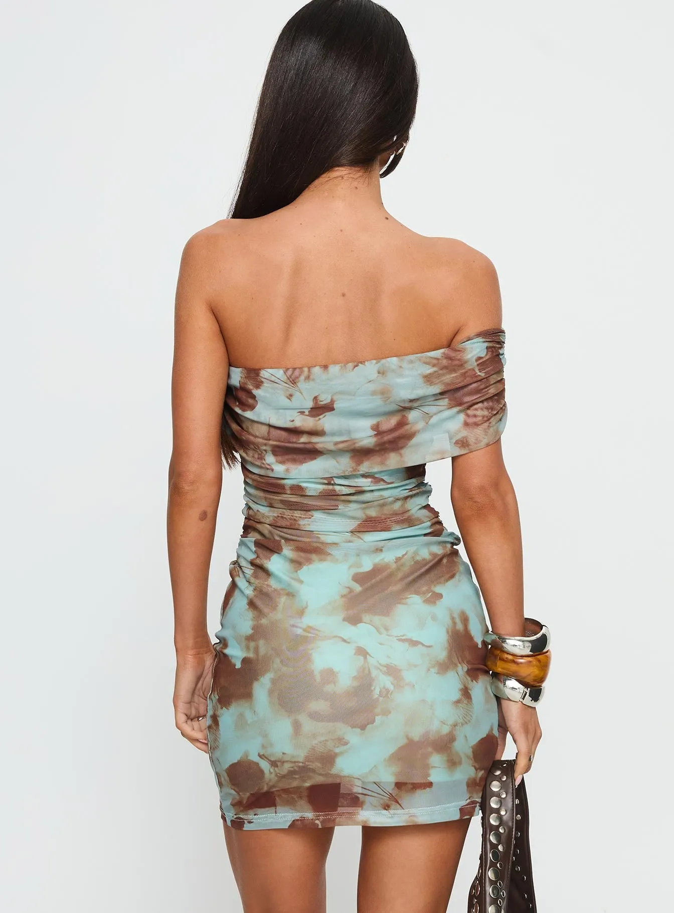 Reinforced Stitching Fun Warm Miliana One Shoulder Twist Mini Dress Multi Floral