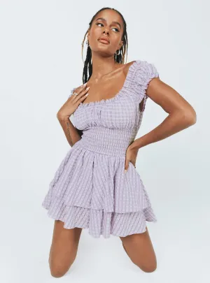 Fresh Look Vibrant Fashion Look The Love Galore Playsuit Purple Gingham