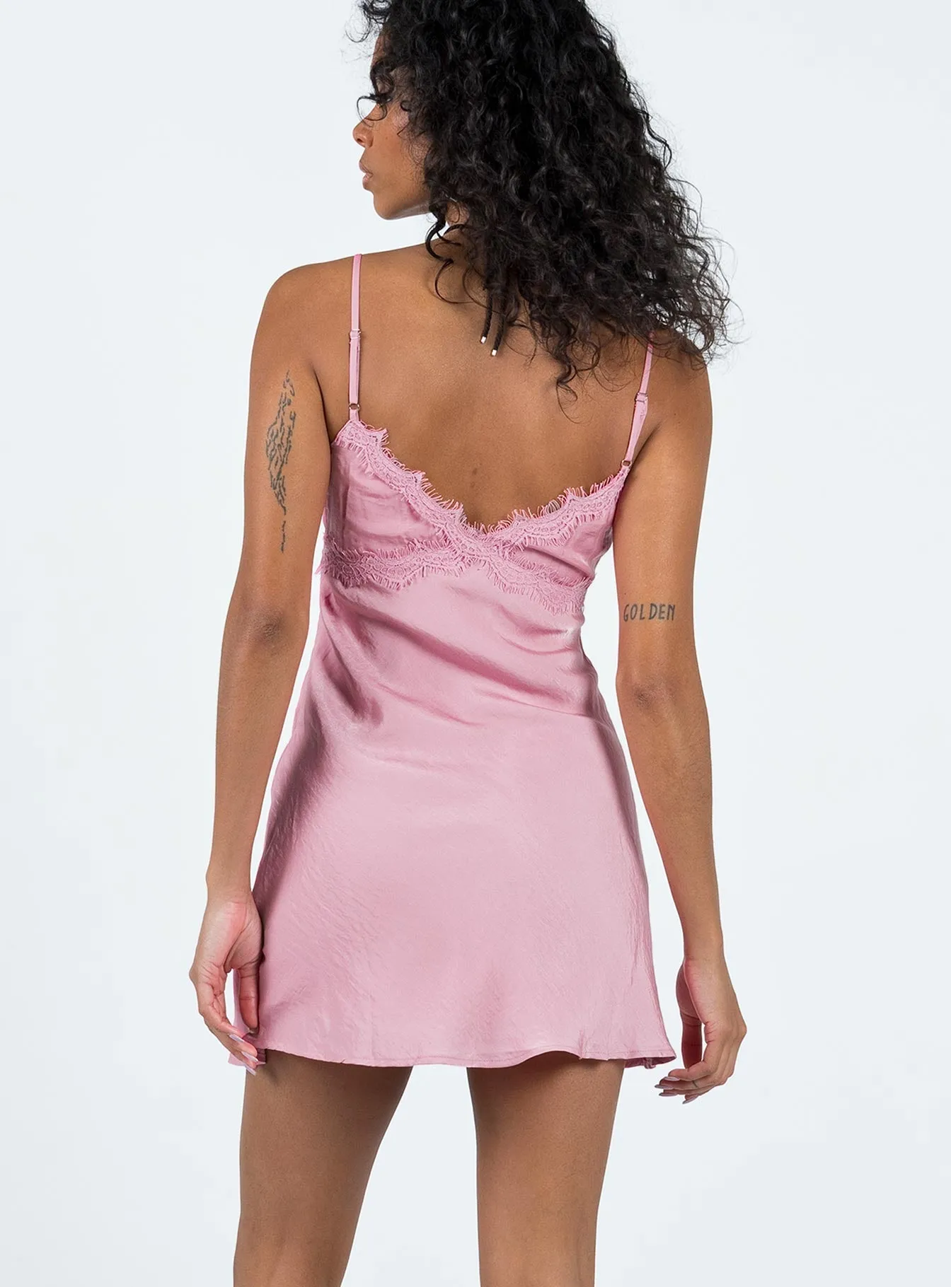 Trysha Mini Dress Pink Stretchable Fit Versatile Layering