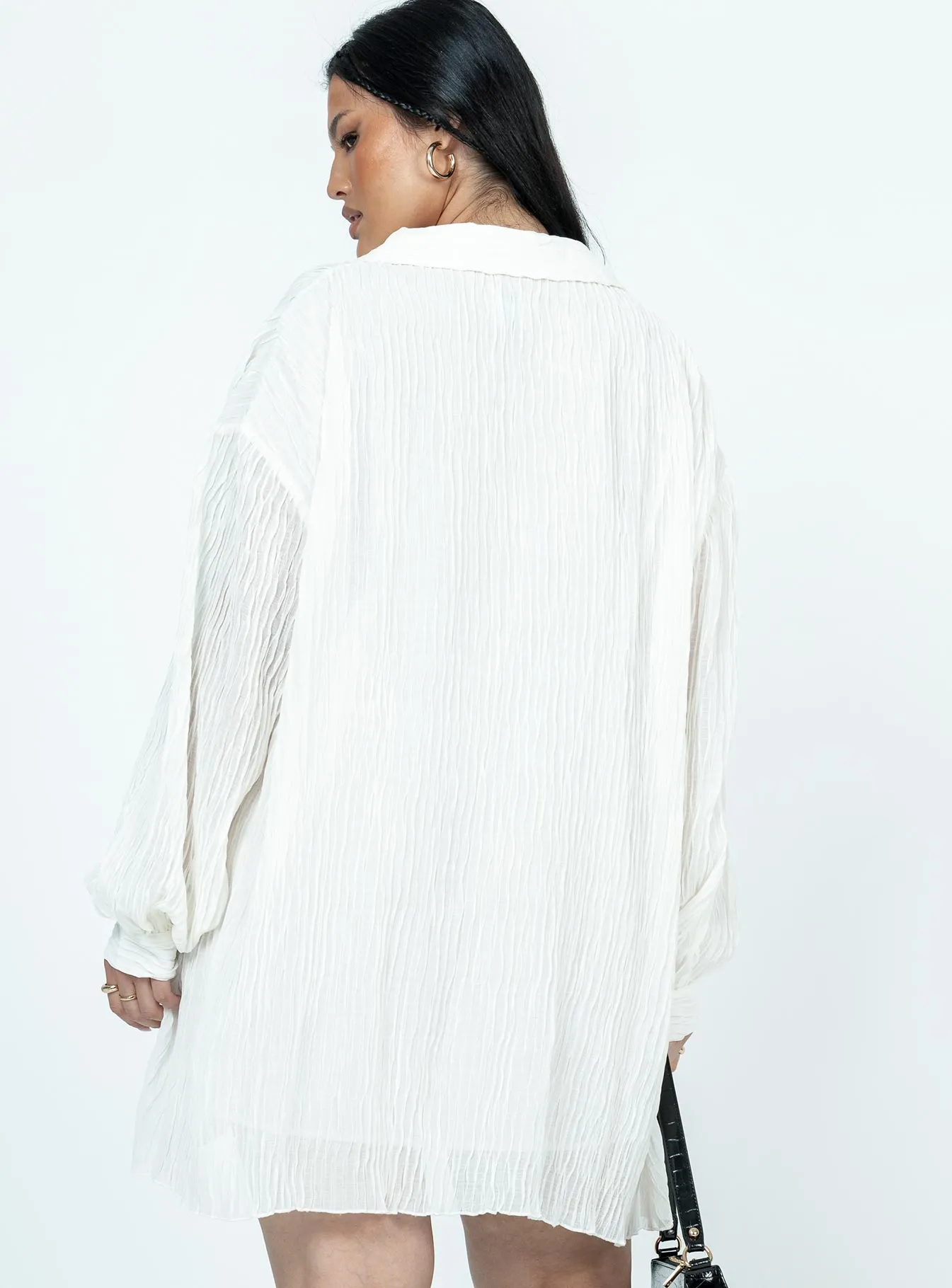 Versatile Style Tune In Shirt Dress White