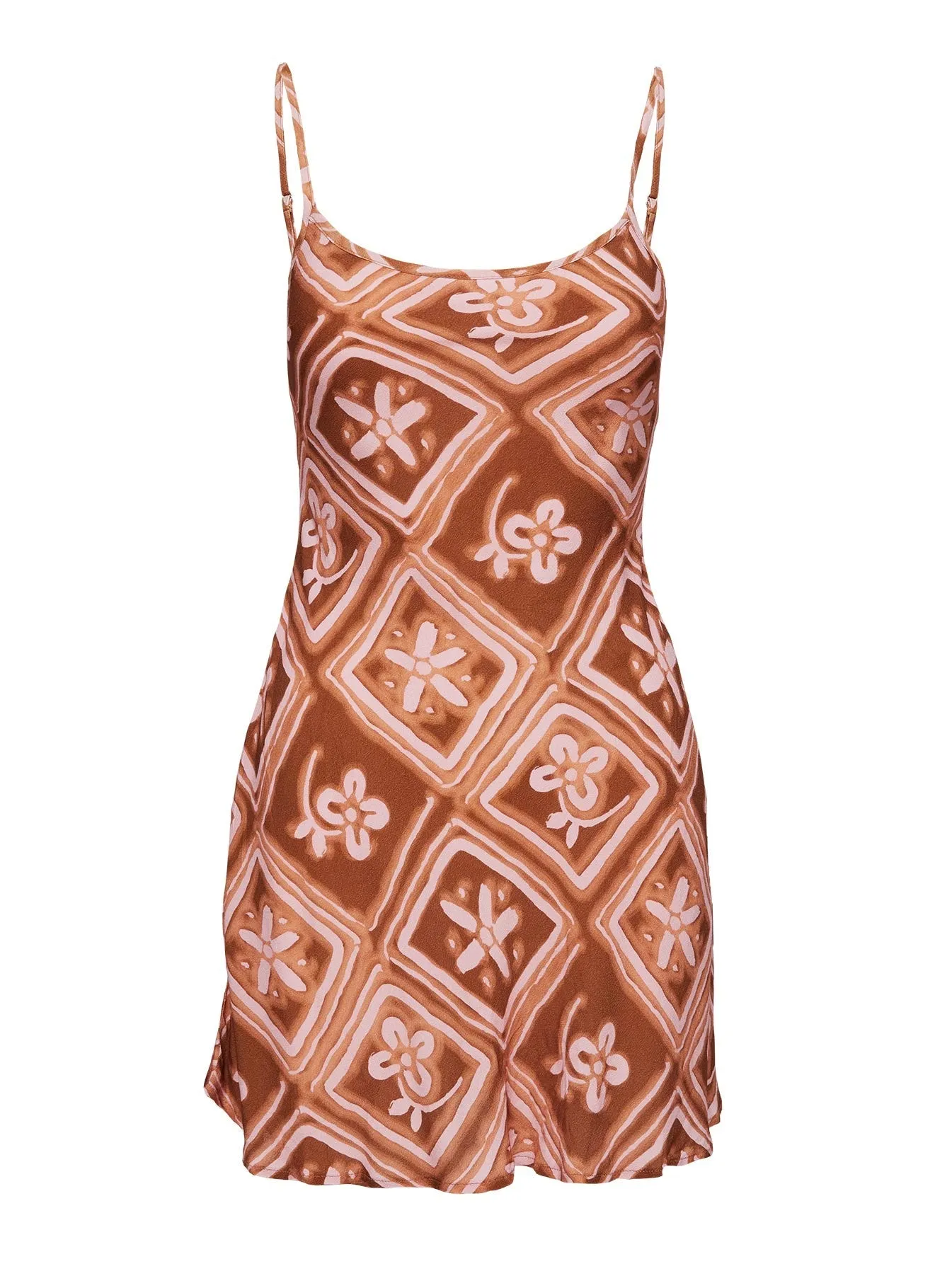 Pop Rush Dressy Cool Vittorio Bias Cut Mini Dress Rust / Pink