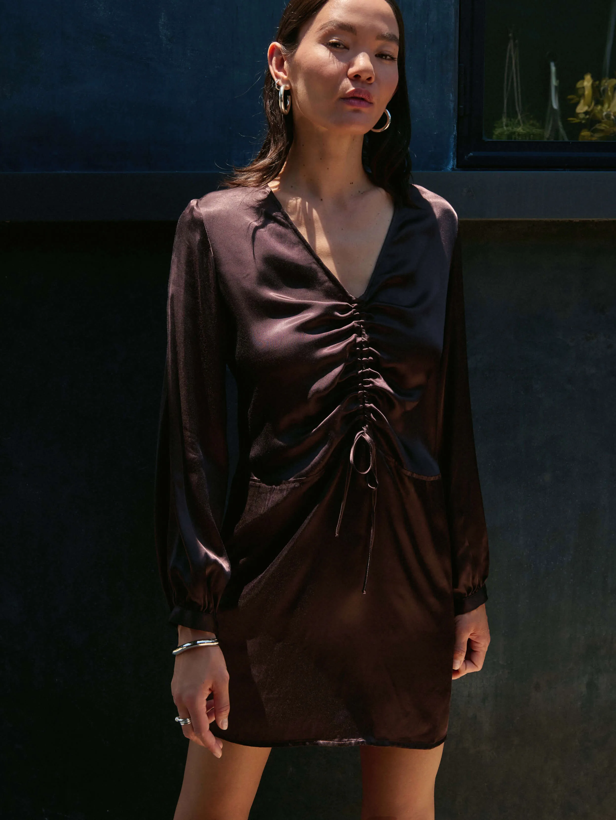 GridTexture AbrasionFreeZone Cora Dress - Coffee