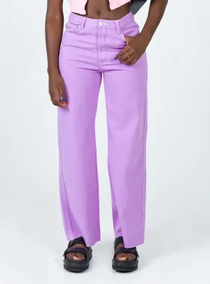 Rodrigo Denim Jeans Purple Work Ready Lightweight Textured Picnic Style Textured