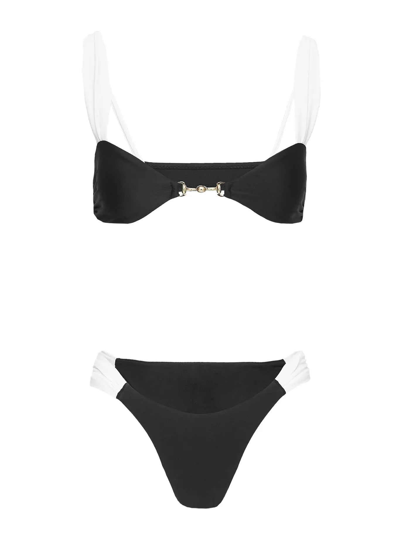 Non Restrictive Framework Siamese Bikini Top Black / White