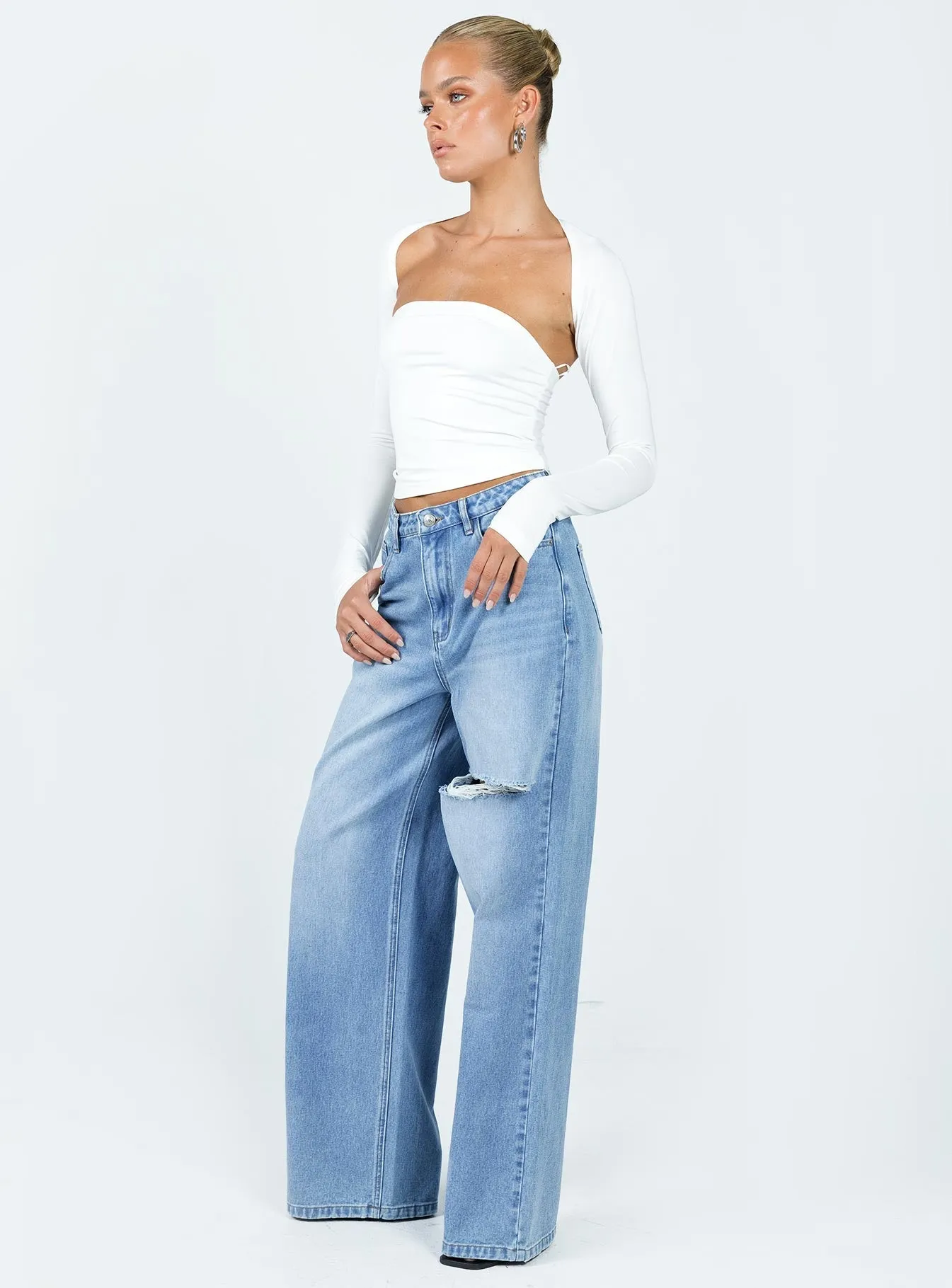Beale Wide Leg Jeans Mid Wash Denim Professional Wear Urban Explorer