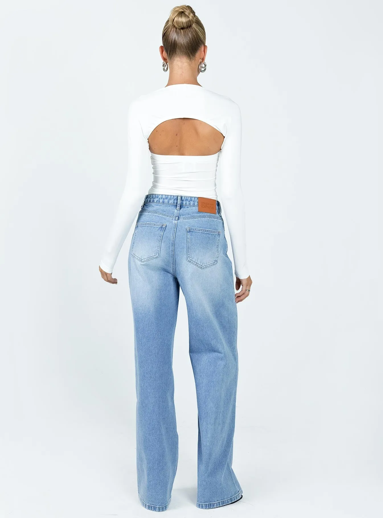 Casual Wear Beale Wide Leg Jeans Mid Wash Denim