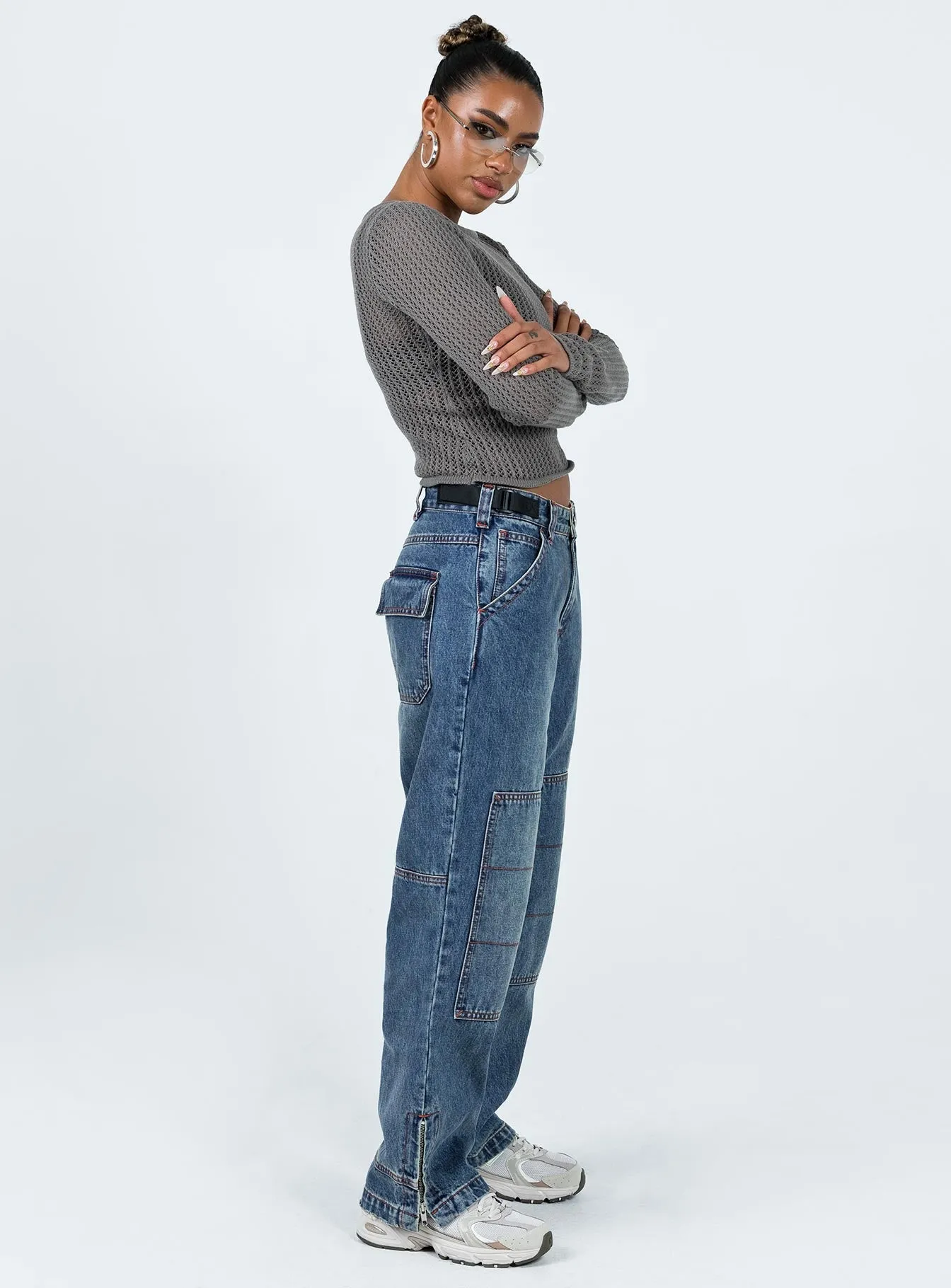 Tein Low Waist Jeans Dark Denim Color Lock Technology