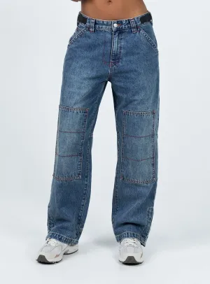 Classic Fit Tein Low Waist Jeans Dark Denim