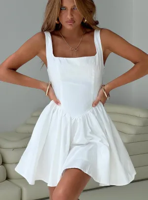 Straplie Mini Dress White Youthful Fashion