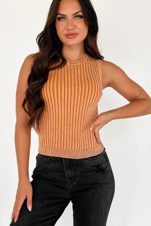 Adjustable Interior composite material Endless Sunsets Mineral Wash Sweater Tank (Bronze)