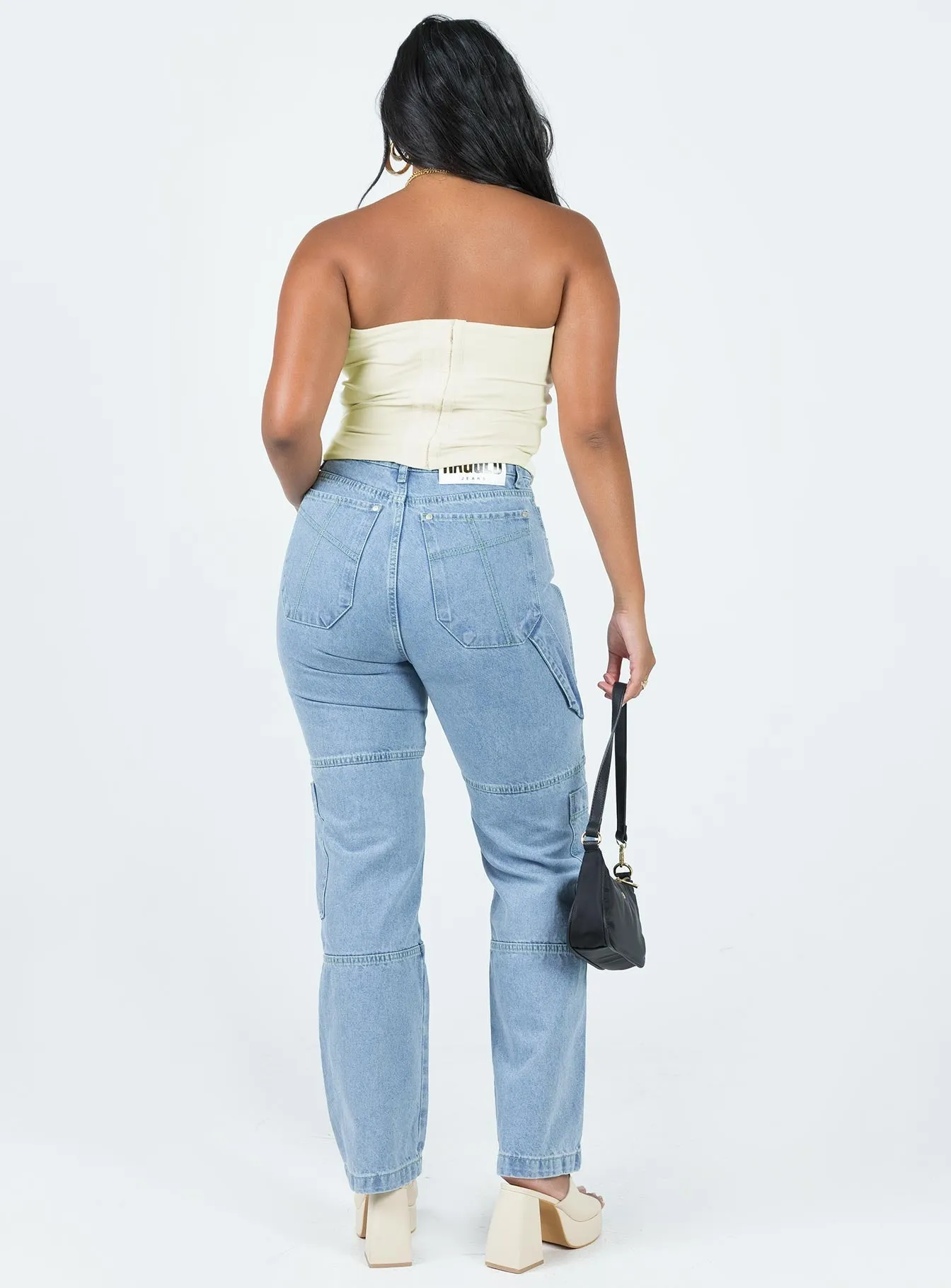 Reinforced Pockets The Ragged Priest Combat Organic Cotton Denim Light Blue