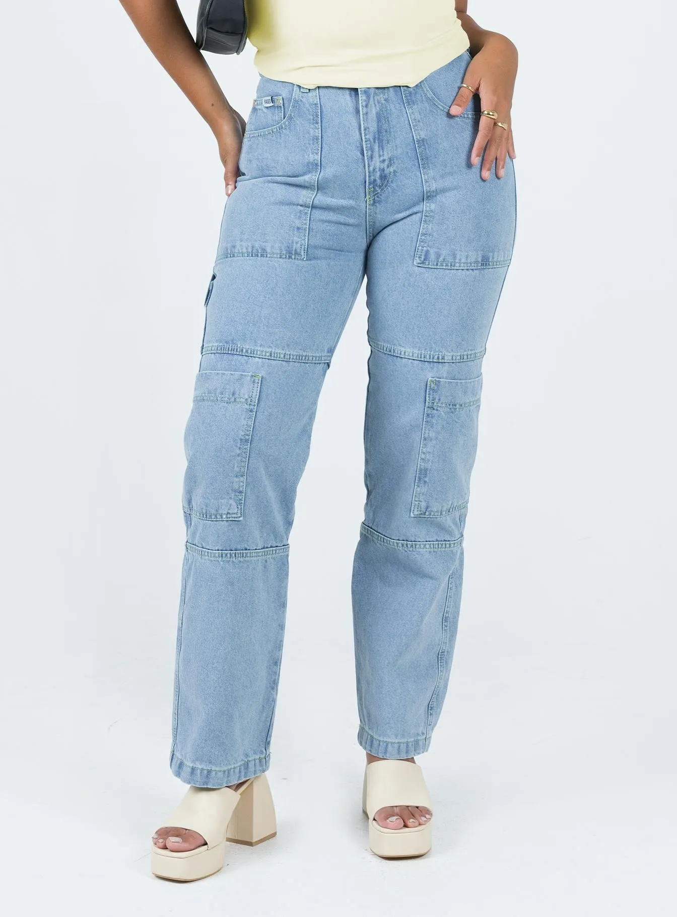 Comfy Classic High Quality The Ragged Priest Combat Organic Cotton Denim Light Blue