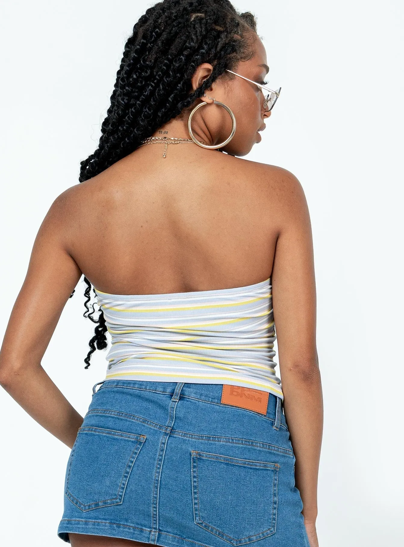 Solana Strapless Longline Top Multi TumbleDryFriendlyMaterial Flexible Cuffs