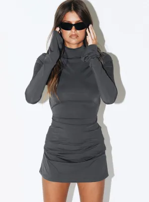 Pop Warm All Season Fashion Mindelo Mini Dress Grey