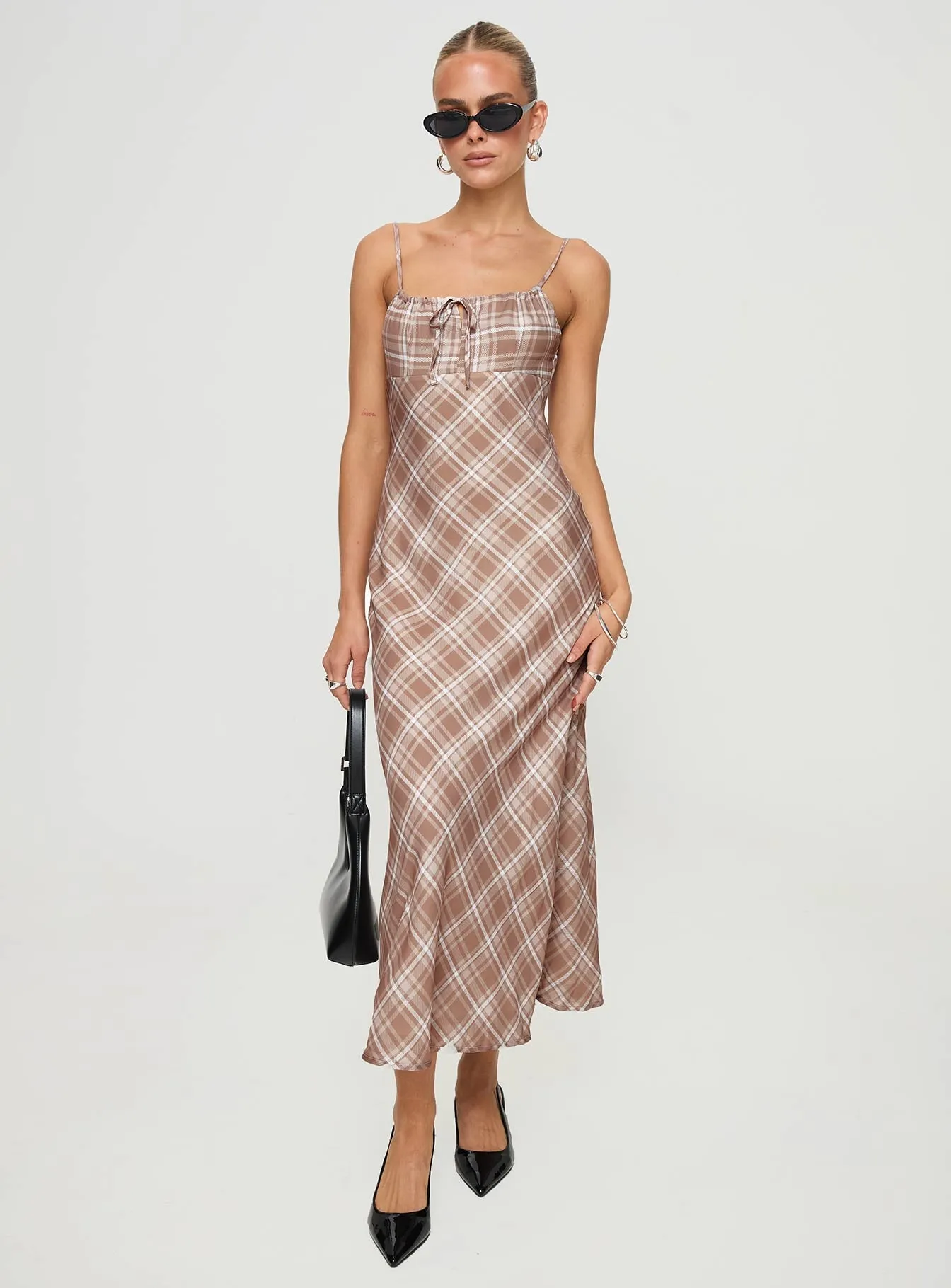 Animal Print Wallin Maxi Dress Brown Check
