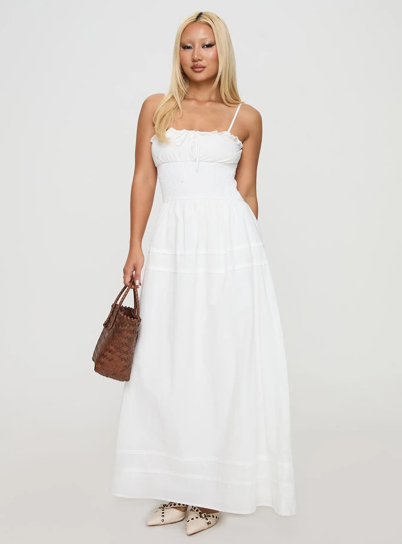 Americas Sweetheart Maxi Dress White With its versatile length this maxi dress can be styled in a variety of ways for different occasions Simple yet chic long dress