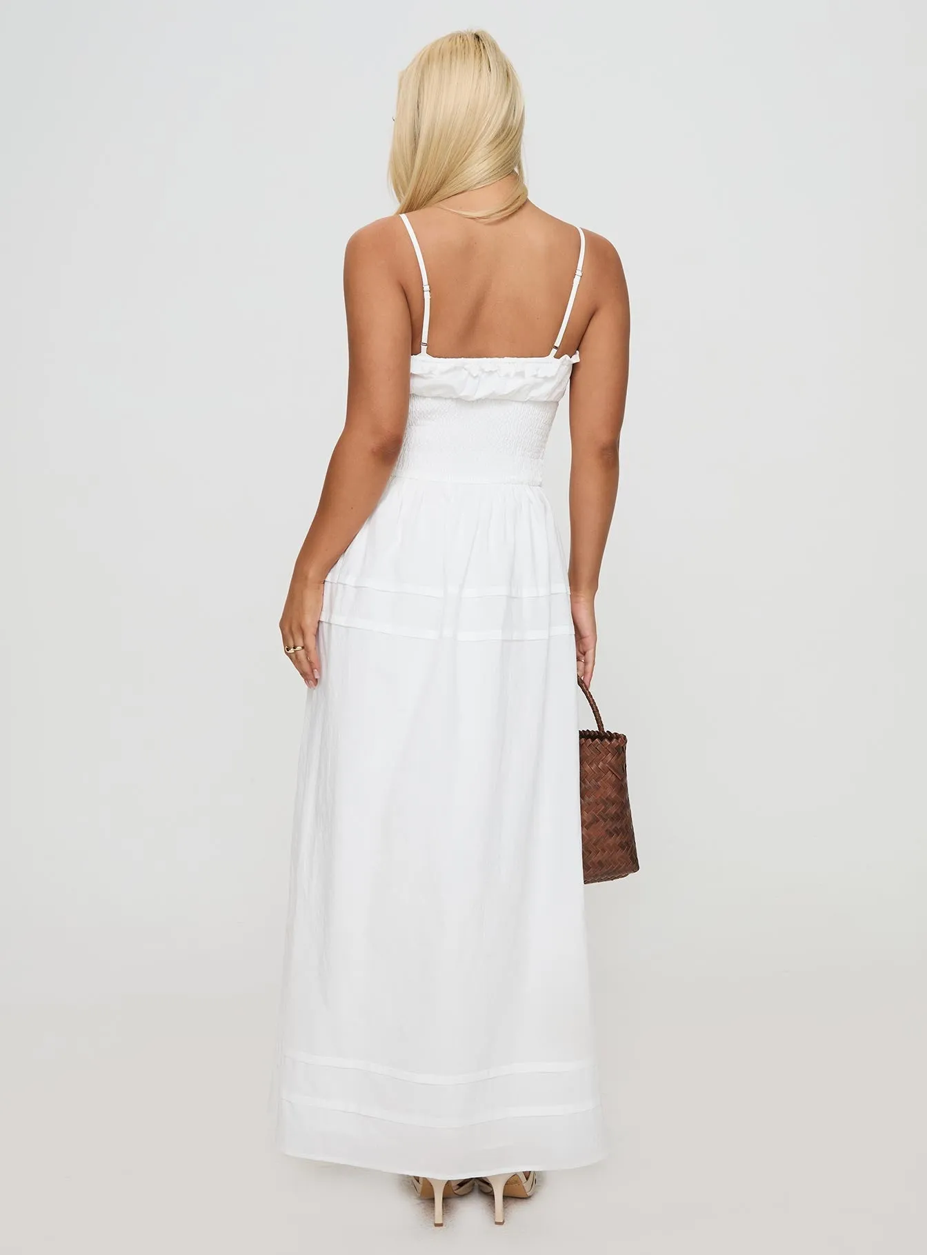 This dress is designed to provide both comfort and style making it the perfect choice for any occasion Americas Sweetheart Maxi Dress White