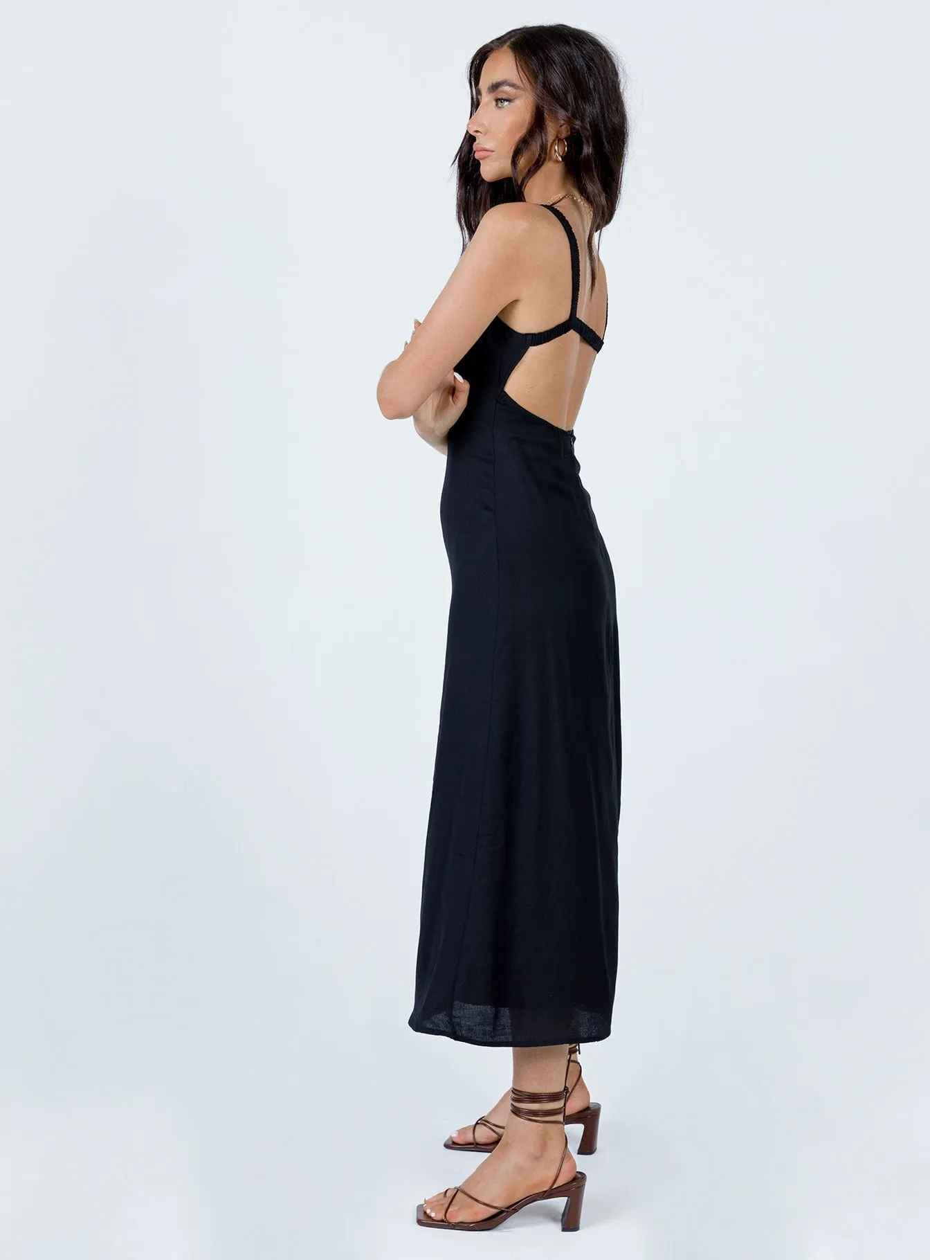 Georgia Midi Dress Black Maple Lane