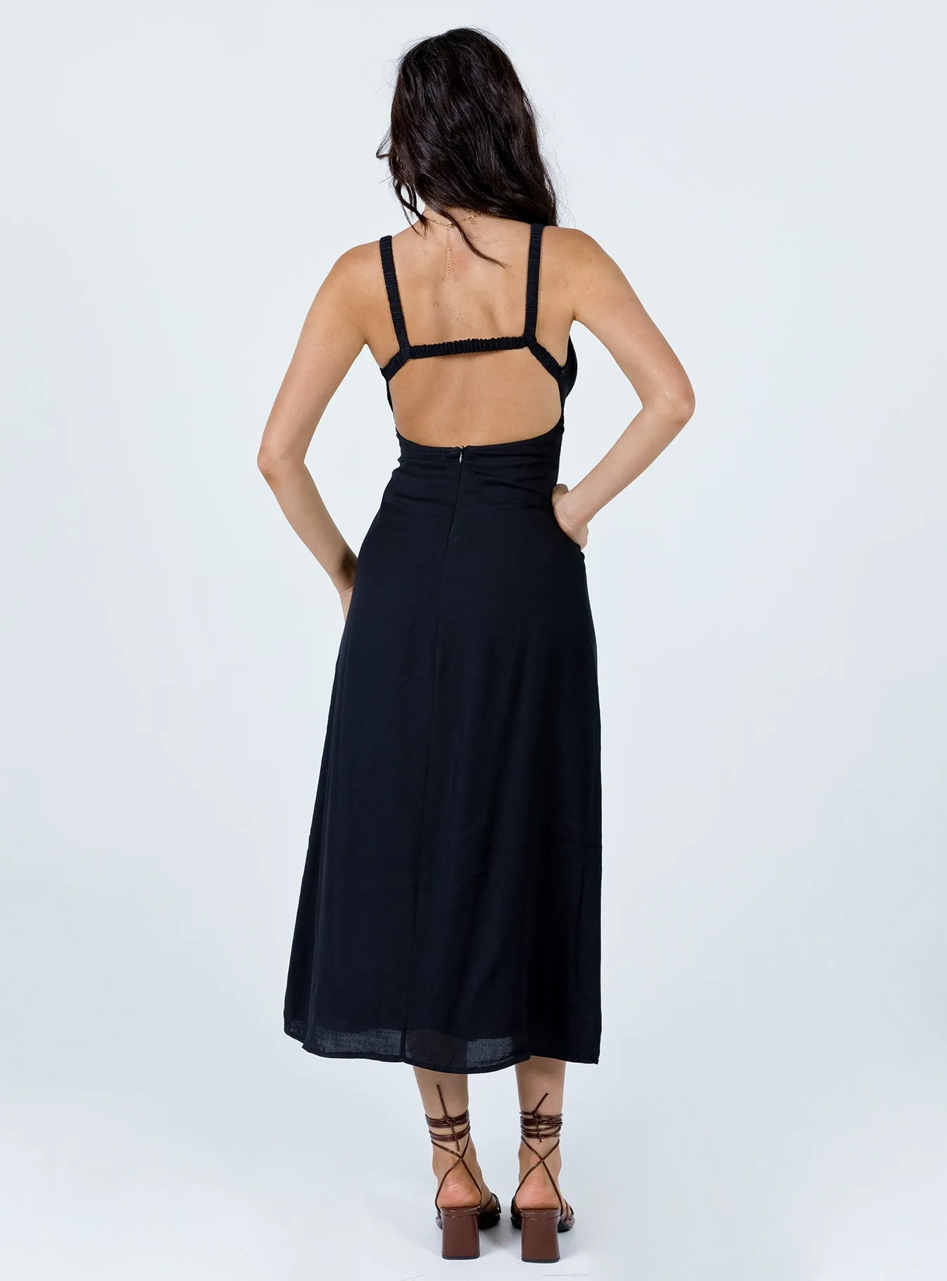 Rail Glow Georgia Midi Dress Black