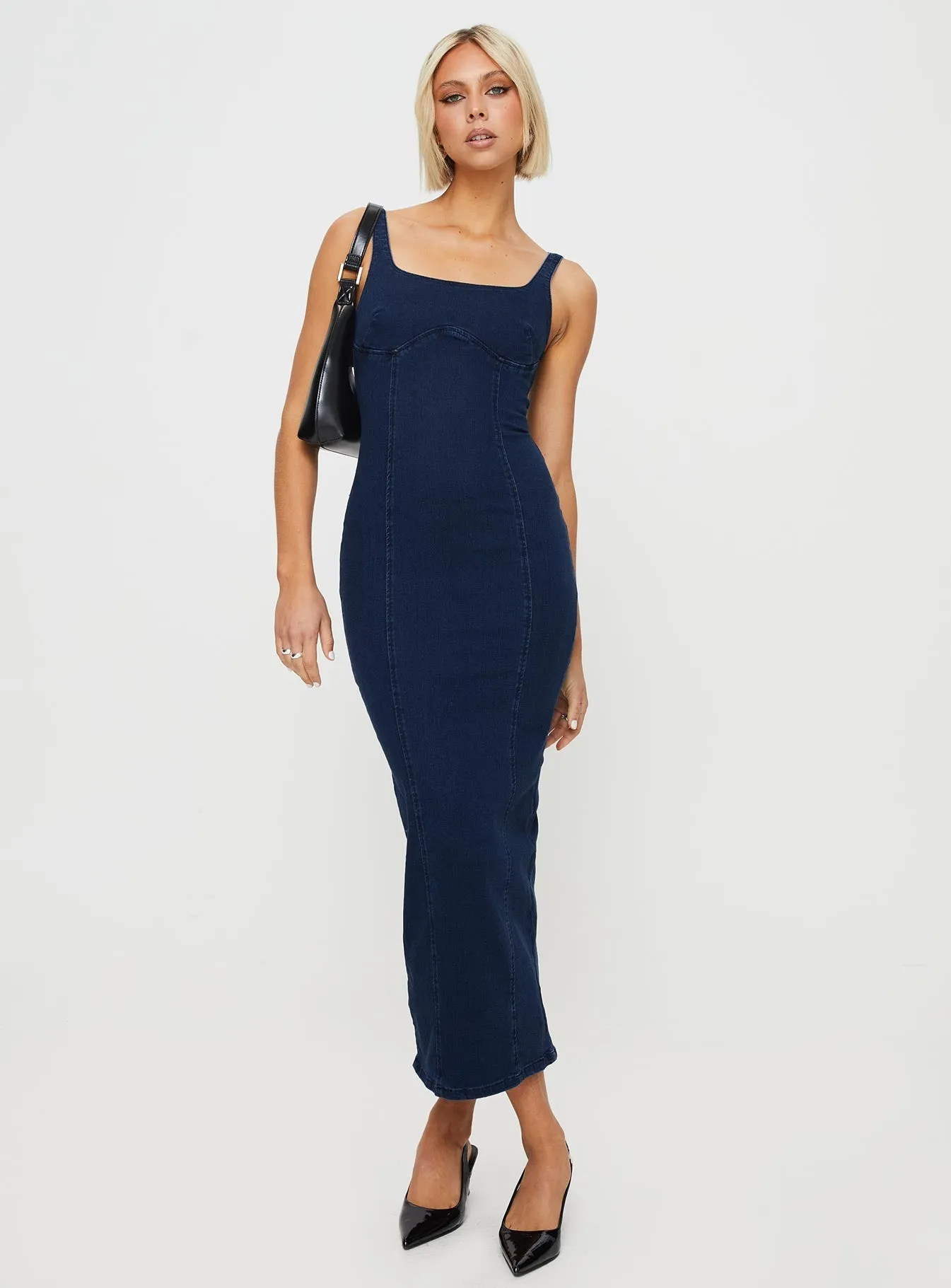 Hollas Maxi Dress Blue Field Walk Desert Path