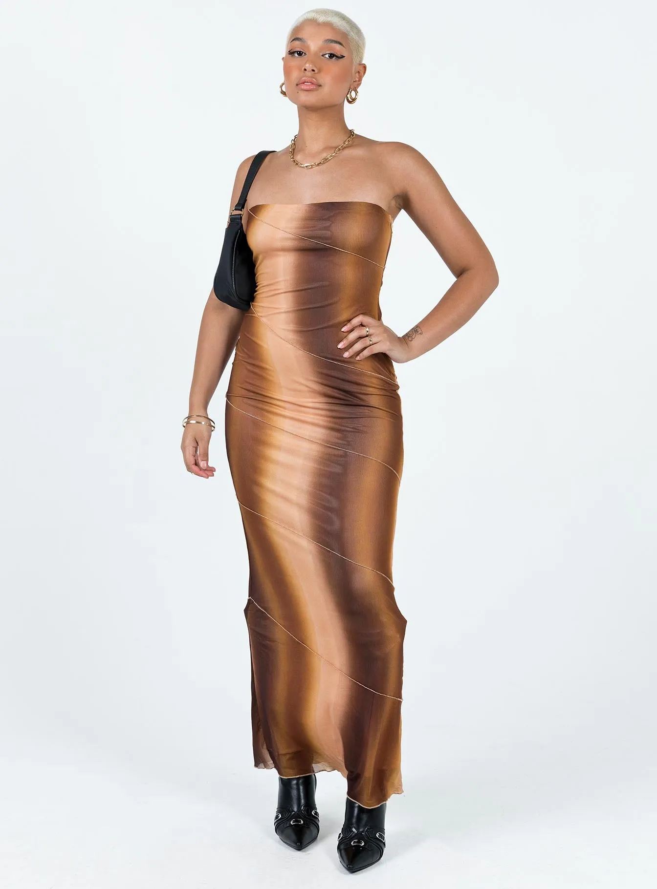 Fog Veil Luela Maxi Dress Brown