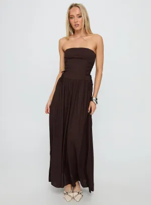 So Far So Good Maxi Dress Chocolate Fog Veil Mountain Day