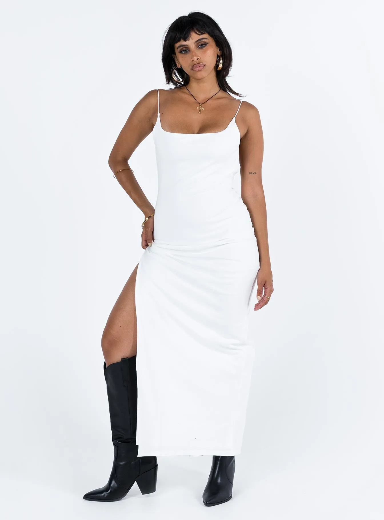 Suzette Maxi Dress White Earth Brown