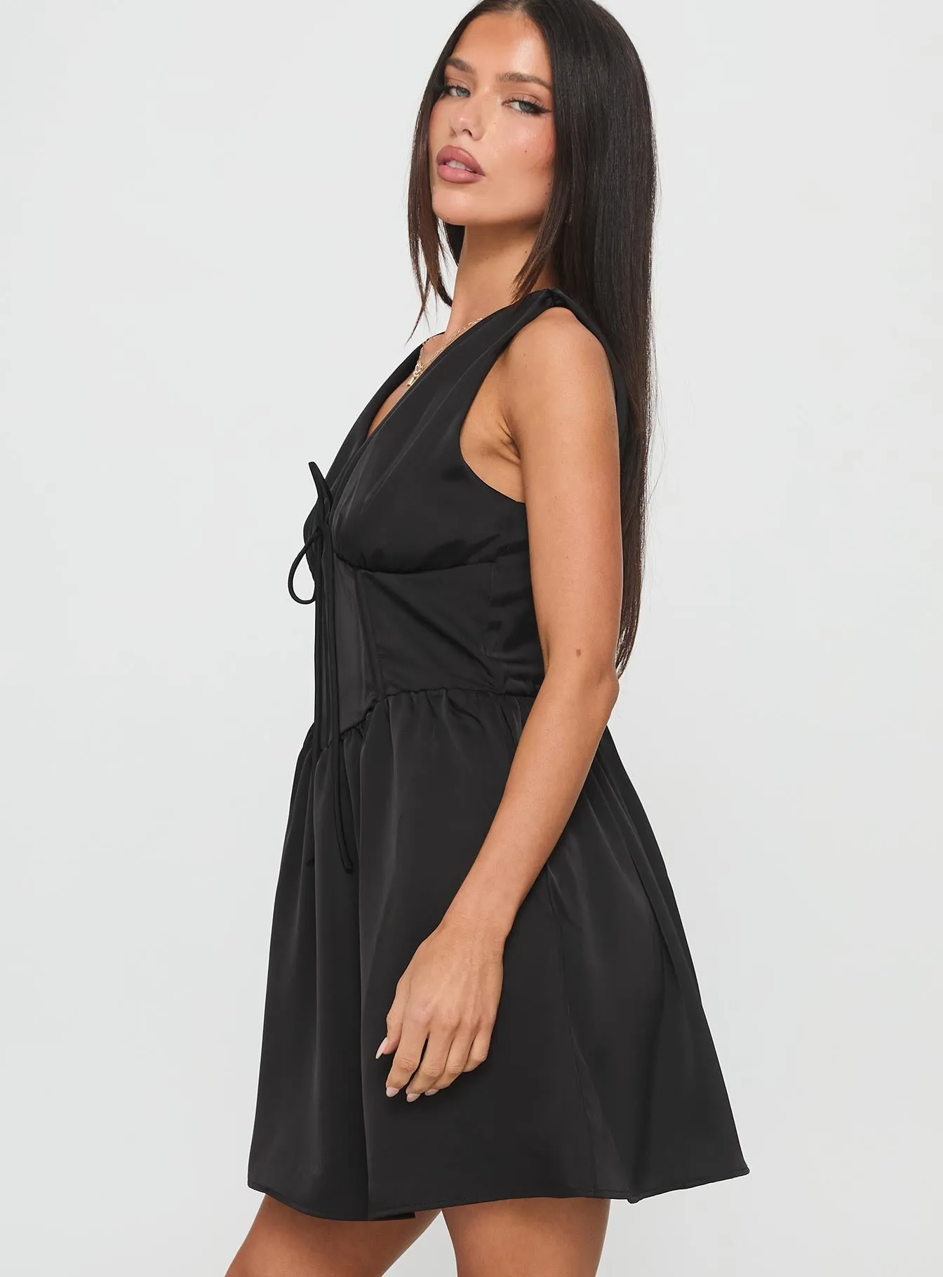 Alamere Mini Dress Black Trendy Print Scene Soft