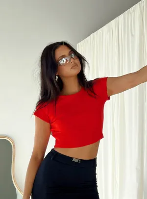 Classic Crop Tee Red ZeroWaste Production