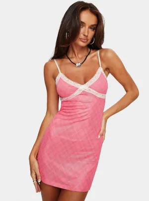 UPF Sun Protection Fishtail Hem Finish Prue Mini Dress Pink