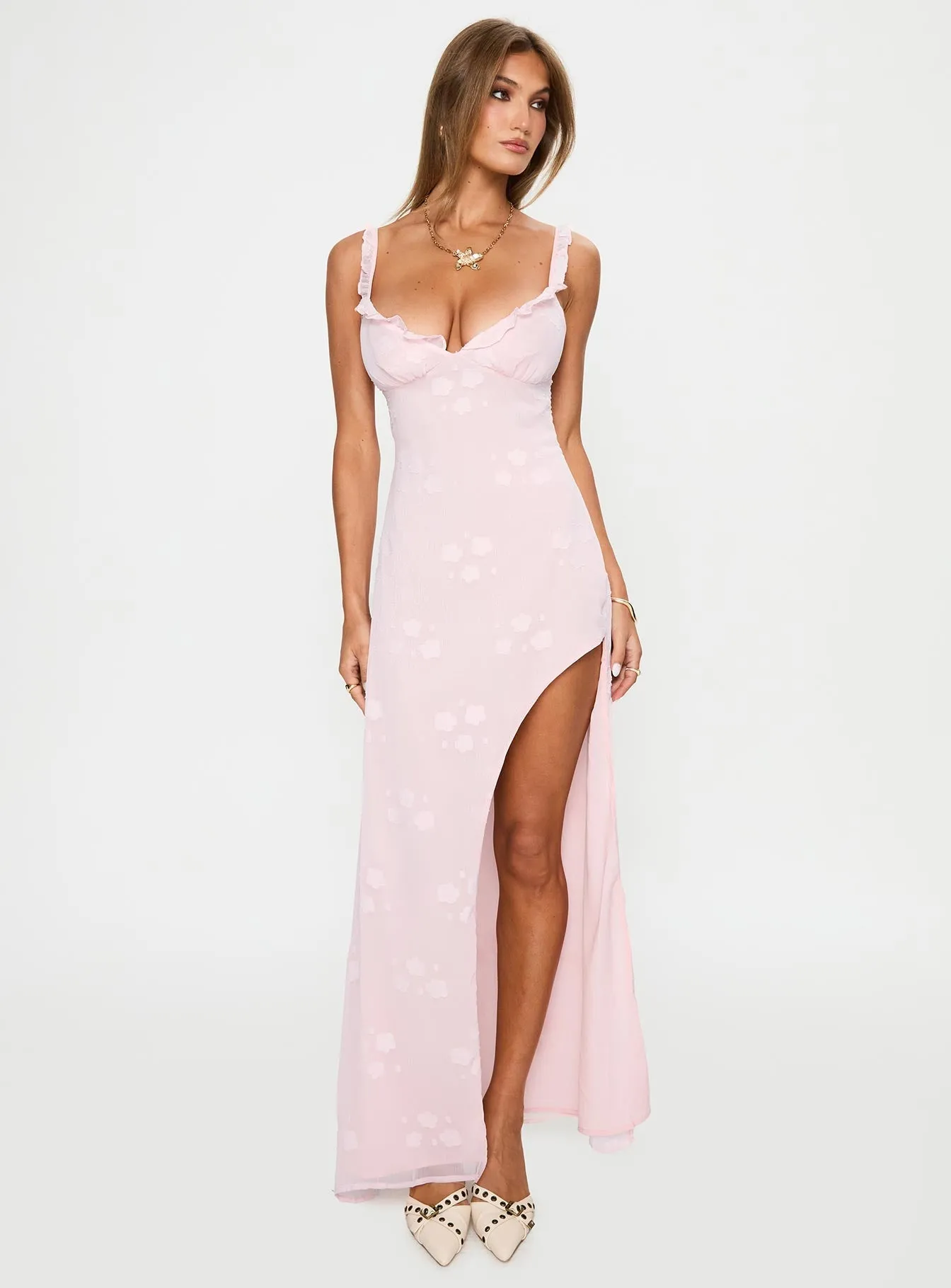 The long length of this dress provides ample coverage while remaining stylish Silent Sea East Of Eden Maxi Dress Pink