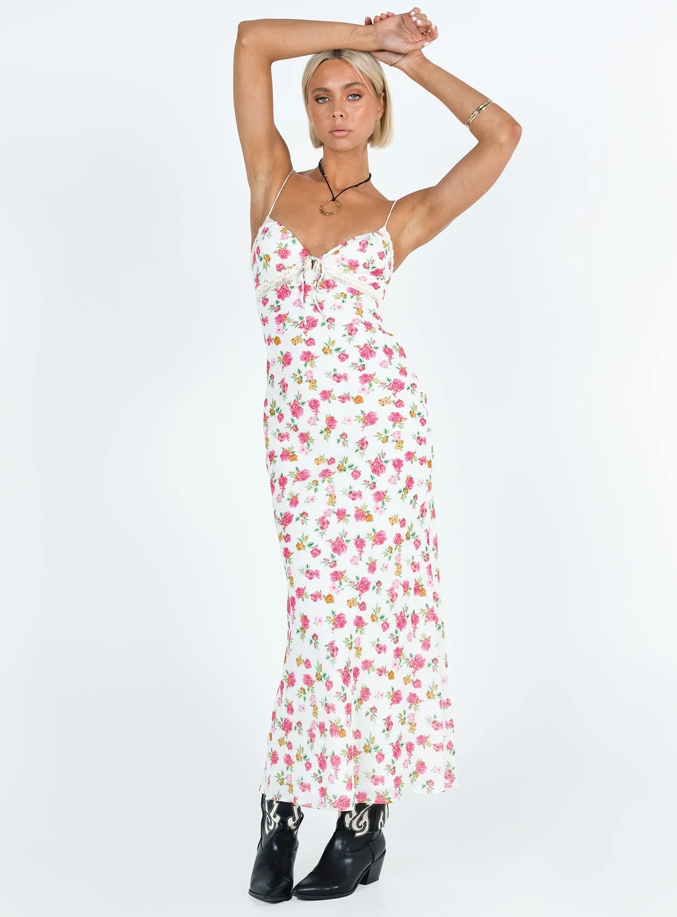 Emily Maxi Dress Multi Floral Night Breeze Sapphire Glow