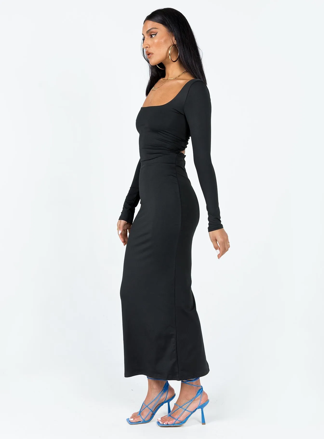 Lyla Maxi Dress Black Field Glow Harbor Stroll
