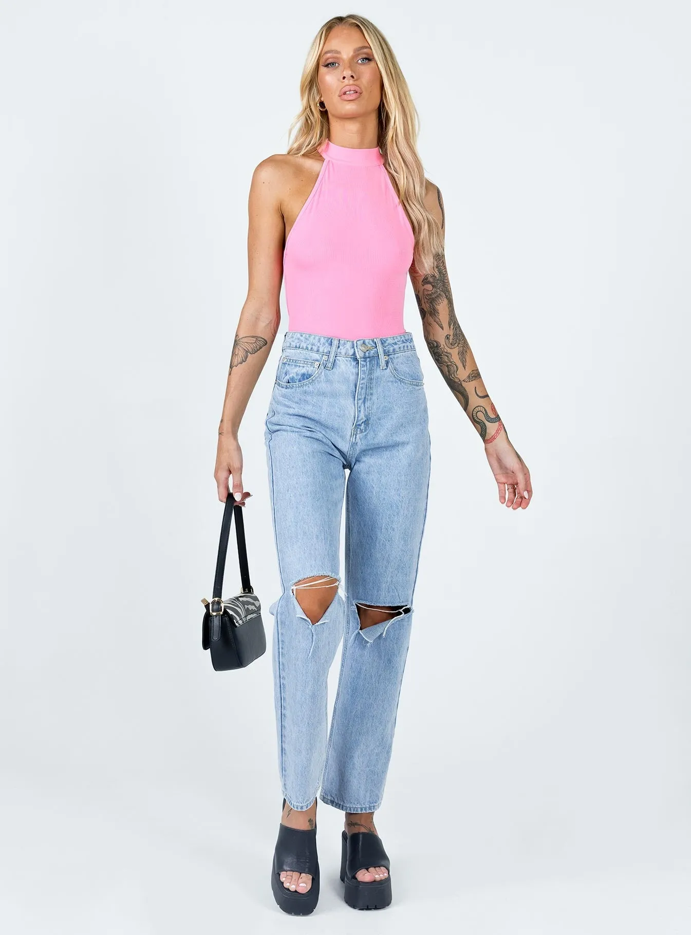 Noelle Bodysuit Pink Premium Retro Hot Festival