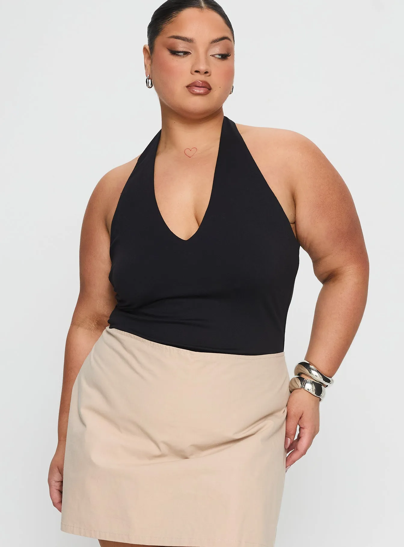 Dance Street Premium Dynamic Someone New Halter Bodysuit Black Curve