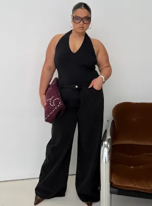 Sport Unisex Someone New Halter Bodysuit Black Curve