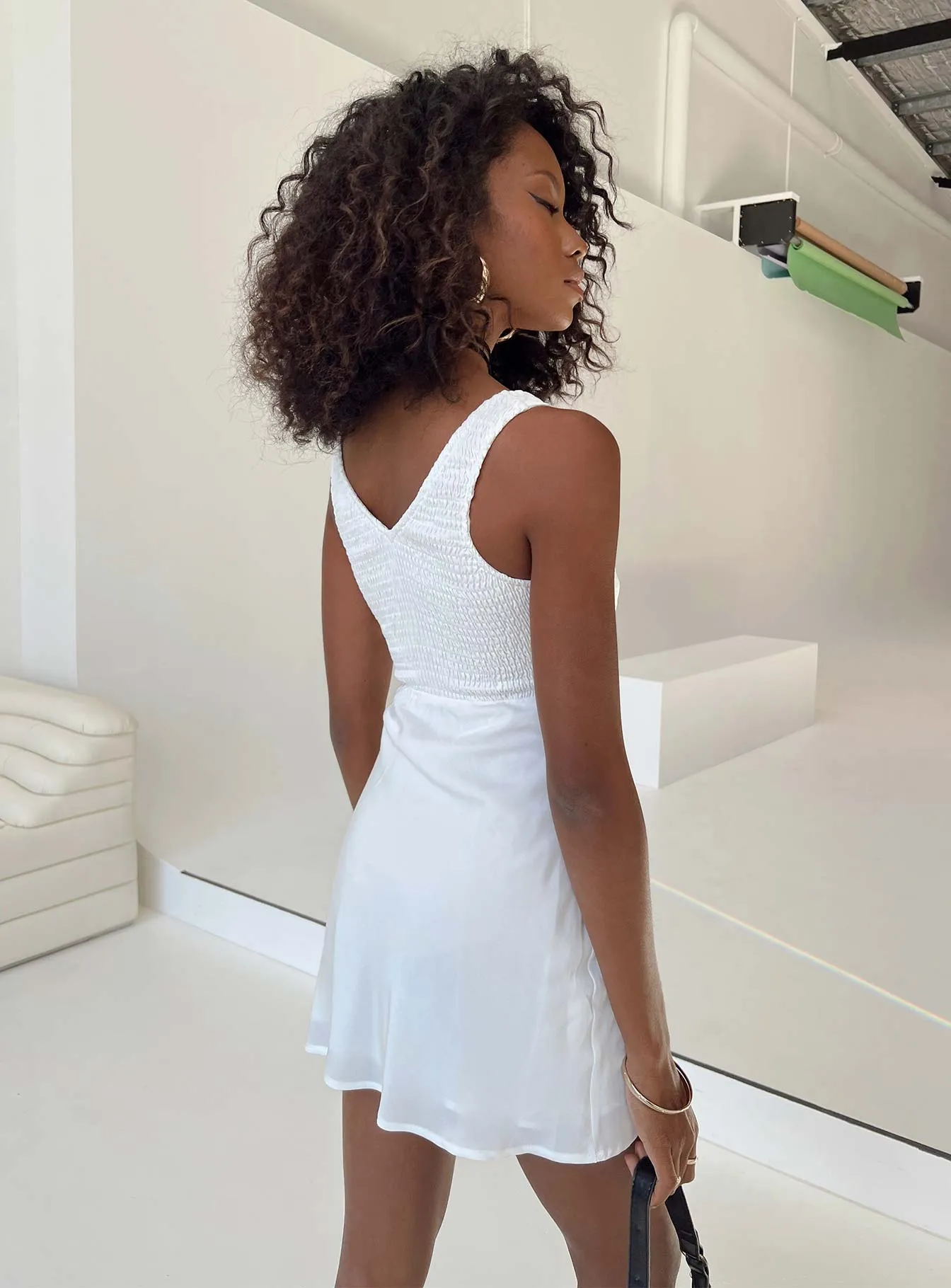 Bareena Mini Dress White High Energy Lightweight party mini