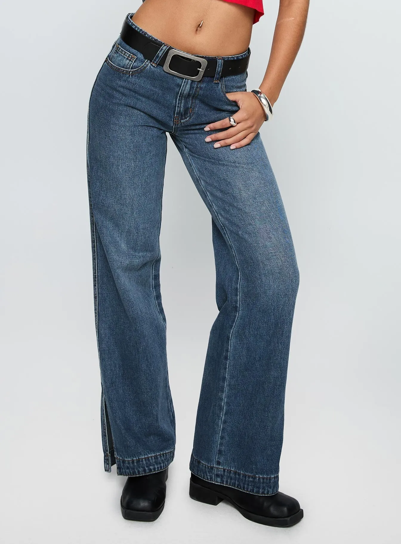 Day Ready Dog Days Mid Rise Denim Jeans Dark Blue Wash