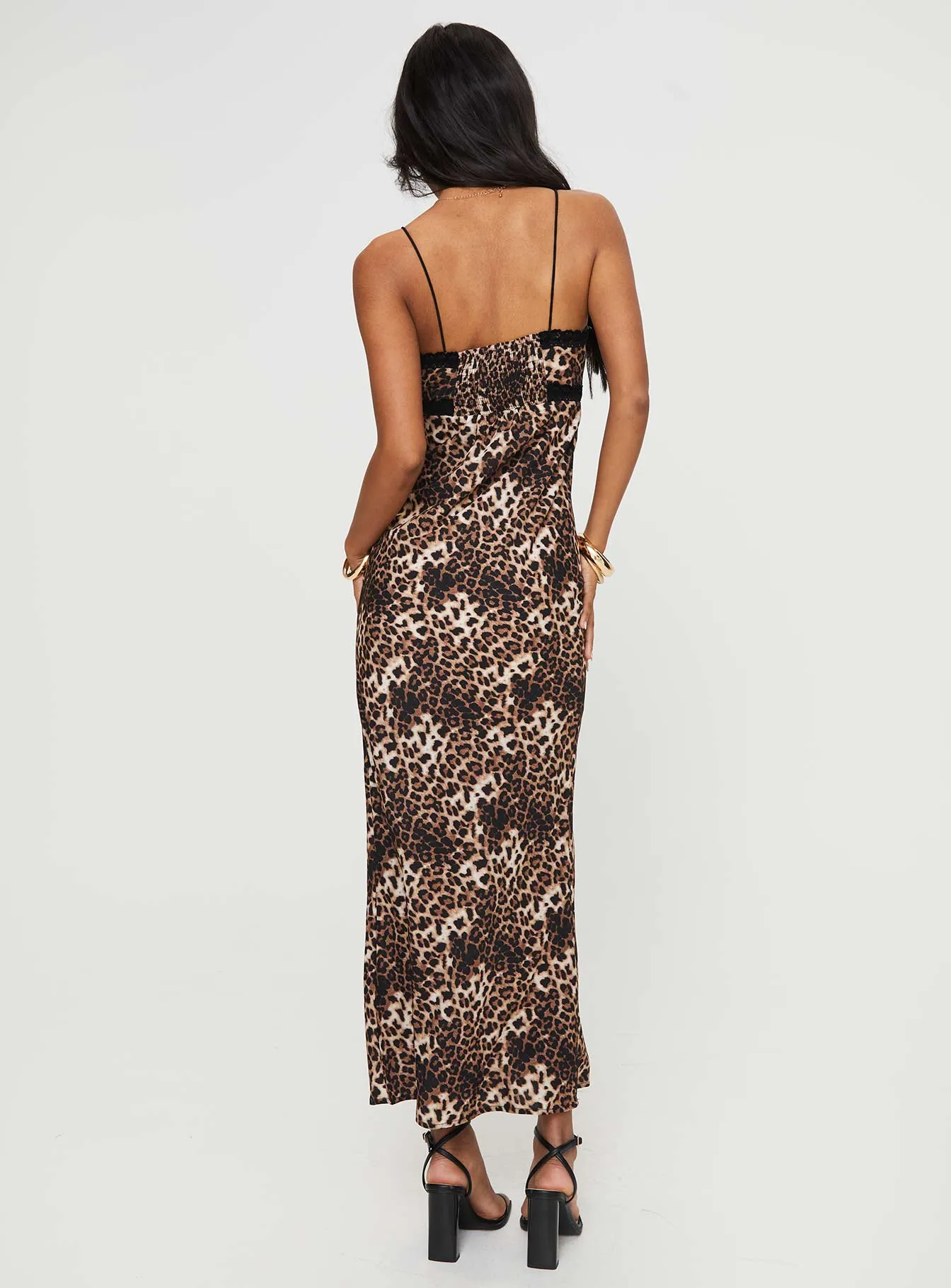 Emily Bias Cut Maxi Dress Leopard Vibrant evening maxi Jade Glow