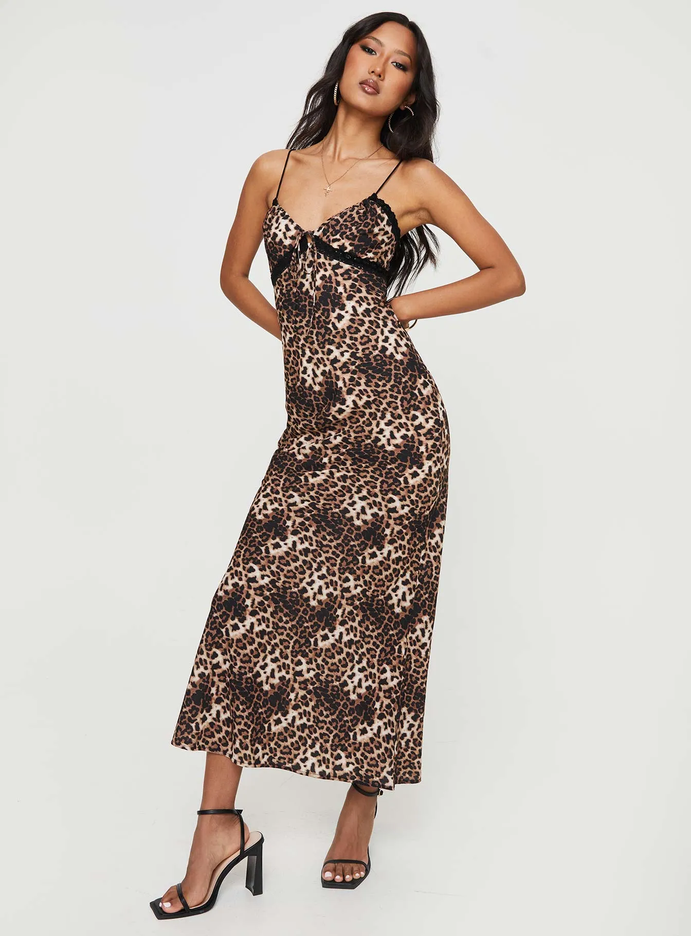 Emily Bias Cut Maxi Dress Leopard Ocean Air