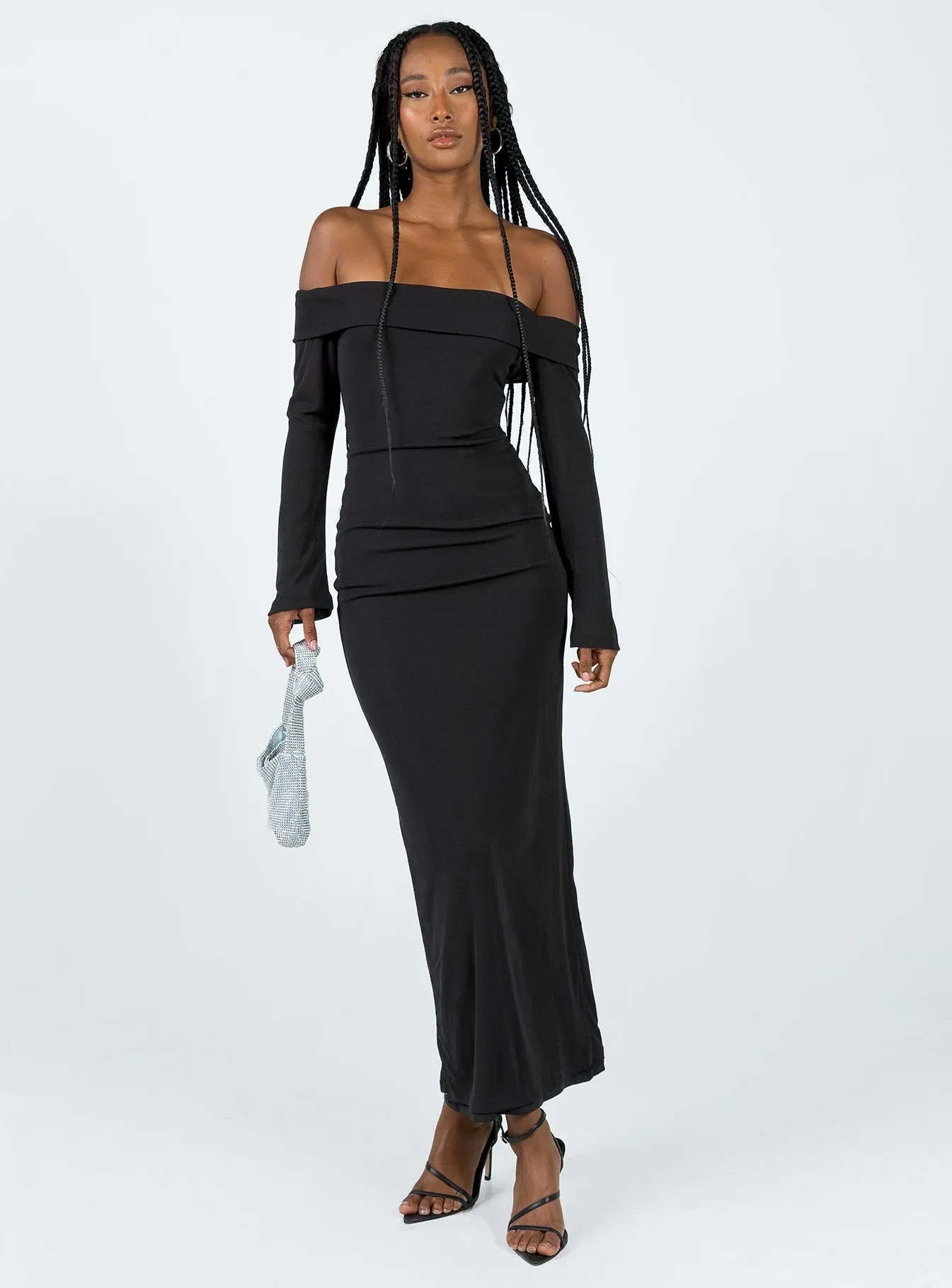 This dress offers a comfortable and elegant fit that works for both casual and formal events Street Glow Maida Maxi Dress Black