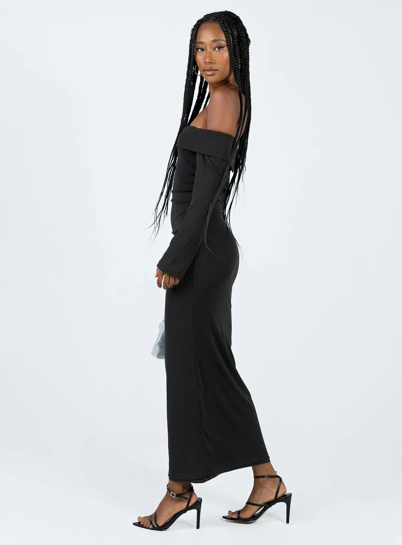 Muslin Glow Maida Maxi Dress Black