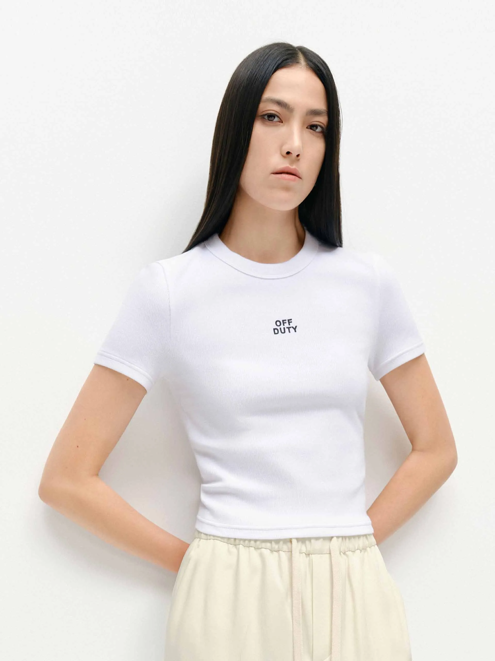Anti Static Treatment Stylish Cropped Cotton T-shirts