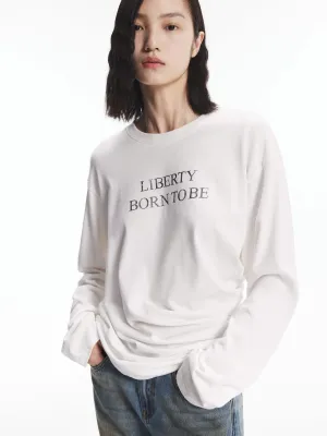 Side Pleated Loose T-shirt FadeResistant Coating Eco-friendly