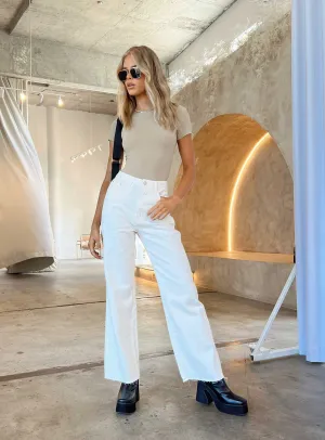 Shanelle Straight Leg Jean White Casual Smart Casual Unisex Wear