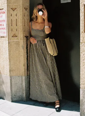 Cartmel Check Maxi Dress Black / Cream Purple Mist Milky Glow