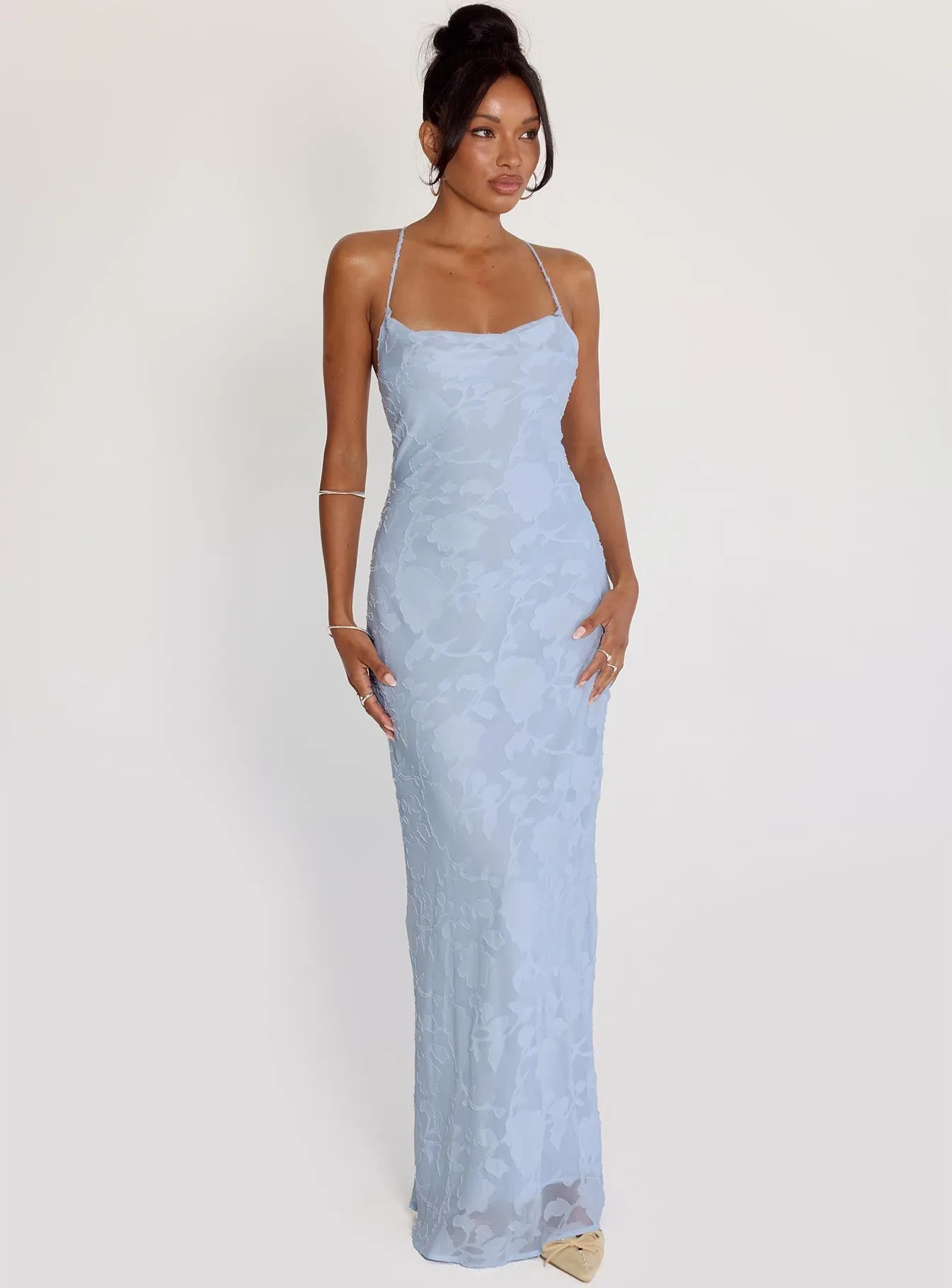 Celena Maxi Dress Blue Burnout Dream Flow